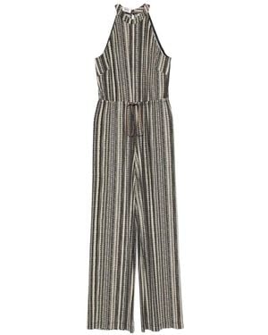 Siyu Striped-Pattern Drawstring-Waist Jumpsuit - White