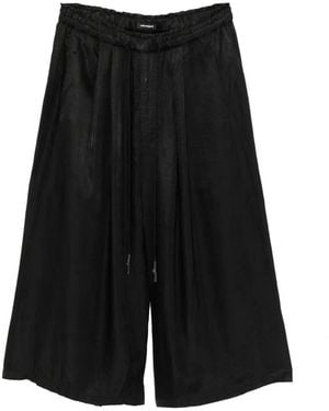 Nude:mm Elasticated Drawstring Cropped Trousers - Black