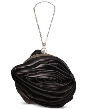 Gemy Maalouf Floral-Design Clutch Bag - Black