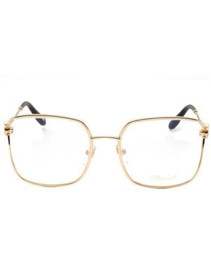 Chopard Square-Frame Glasses - Natural