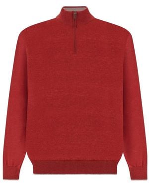 Paul & Shark Jersey Piuma Con Media Cremallera - Rojo