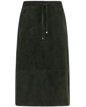 Max Mara Suede Midi Skirt - Green