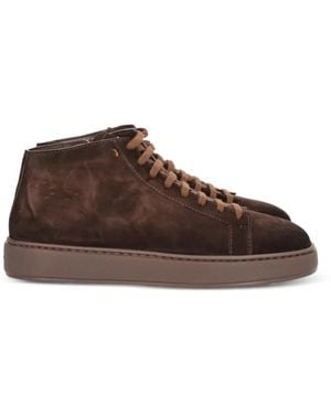 Santoni Trainer Boot With Side Zip - Brown