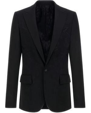 Roberto Cavalli テーラード ウールジャケット - ブラック