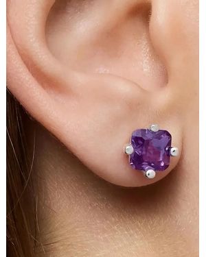 Tous Bear Lgg Amethyst Square-Cut Earrings - Purple