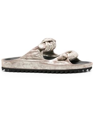 Officine Creative Pelagie Leather Flat Sandals - White