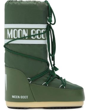Moon Boot Icon Lace-Up Padded Boots - Green