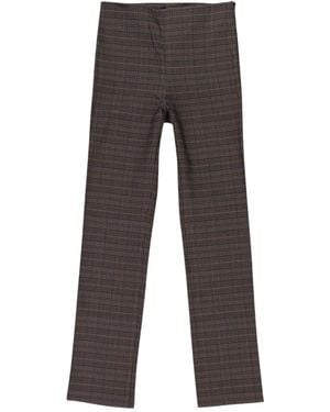 CALLIPYGIAN Checked Straight-Leg Pants - Gray