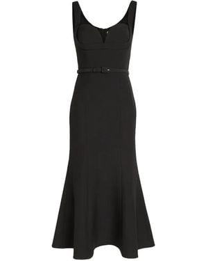 Roland Mouret Midi Belted Panelled Dress - Black