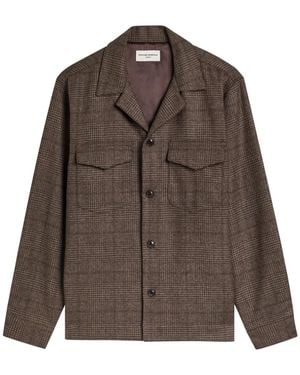 Officine Generale Judas Flap-Pocket Check Shirt - Brown