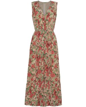 Adam Lippes Marina Floral-Print Silk Dress - Natural