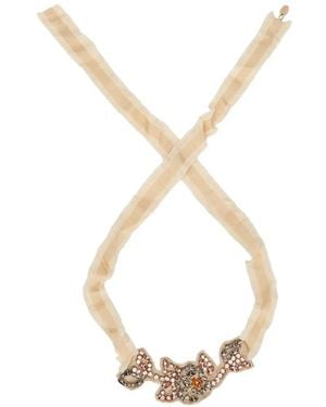 Red(V) Collar con detalles y volantes - Metálico