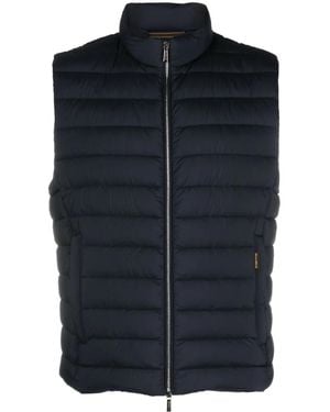 Moorer Quilted Zipped Gilet - Blue