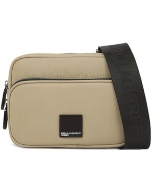 KARL LAGERFELD Box Logo Camera Shoulder Bag - Natural