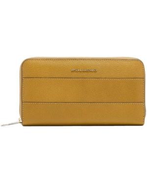 Piquadro Patricia Zip-Around Leather Wallet - Natural