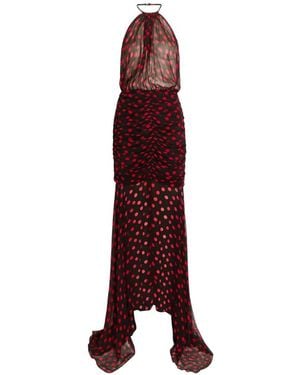 Ronny Kobo Lovisa Halterneck Polka Dot Midi Dress - Purple