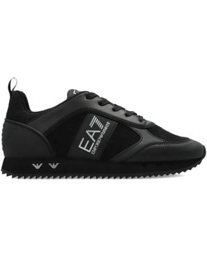 EA7 Logo-Print Lace-Up Trainers - Black