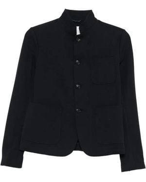Circolo 1901 Mandarin-Collar Patch-Pocket Jacket - Black