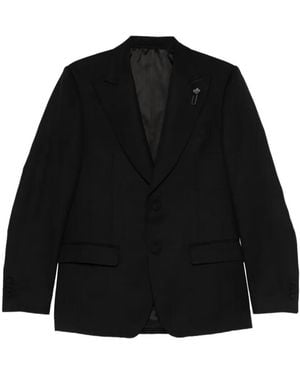 Lardini Peaked-Lapel Jacket - Black