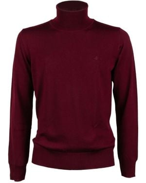 Brooksfield Roll-Neck Logo Jumper - Red