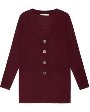 Maliparmi Button Patch Pocket Cardigan - Red
