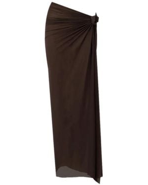 Maygel Coronel Knotted Ruched Skirt - Brown