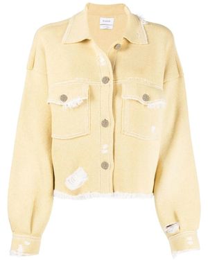 Barrie Jeansjacke Mit Fransen - Natur