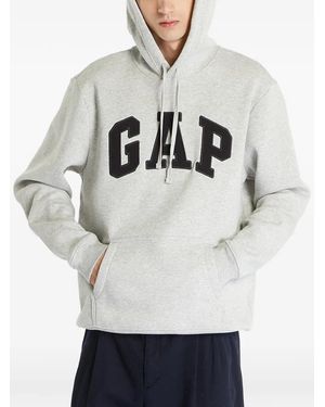 Gap Logo-Lettering Hoodie - Gray