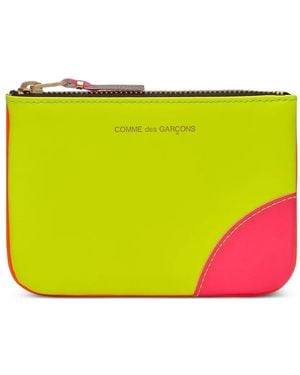 Comme des Garçons Portefeuille Zippé En Cuir À Empiècements - Yellow
