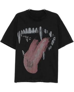 WARMAN T-Shirt Mit Grafischem Print - Schwarz