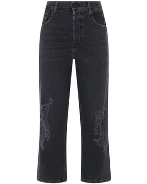 DIESEL Distressed Wide-Leg Jeans - Blue