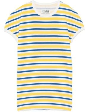 MM6 by Maison Margiela Striped Short-Sleeve Dress - Yellow