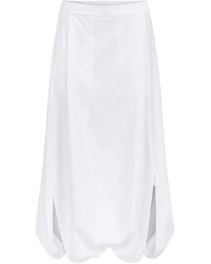 Tibi Jupe Boule Mi-Longue Jalousie - Blanc