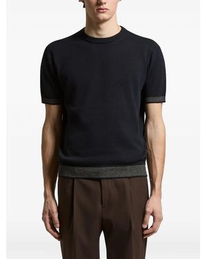 Peserico Ribbed Trim T-Shirt - Black