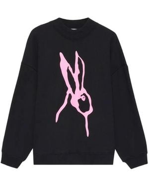 MSGM Sketched Bunny Print Sweatshirt - Black