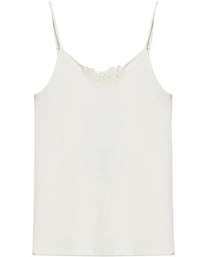 Hanro Lace-Trimmed Top - White