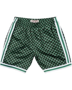 Mitchell & Ness Nba "Boston Celtics" Checked Swingman Shorts - Green