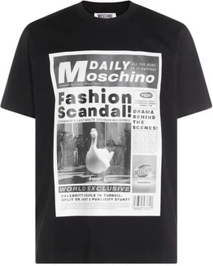 Moschino Newspaper-Print T-Shirt - Black