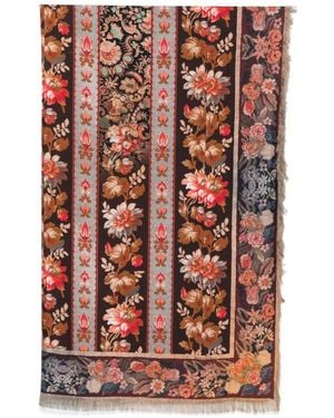 Pierre Louis Mascia Écharpe Frangée À Fleurs - Brown