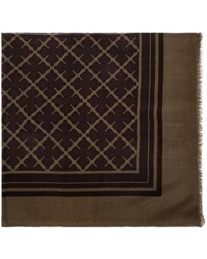 By Malene Birger Cornelis Monogram-Pattern Scarf - Brown