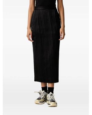 Willy Chavarria Tubo Crinkled-Effect Pencil Midi Skirt - Black