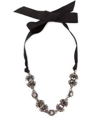 Lanvin Crystal Ribbon Necklace - Black