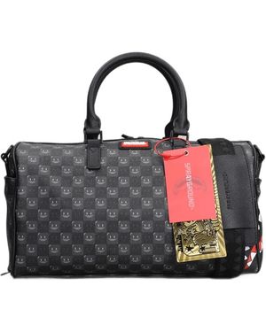 Sprayground Shark Mouth Monogram-Print Shoulder Bag - Black