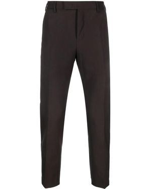 PT Torino Mid-Rise Wool Tailored Trousers - Black