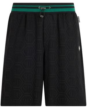 Philipp Plein Short À Motif Monogrammé En Jacquard - Black