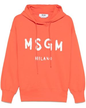 MSGM ロゴ パーカー - オレンジ