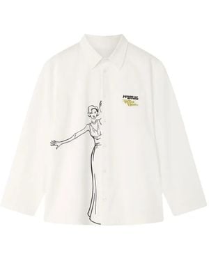 House of Errors Femme Fatale Graphic-Print Shirt - White
