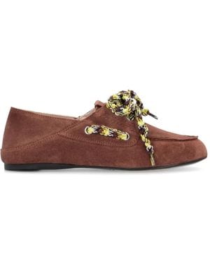 Pinko Lace-Up Loafers - Brown