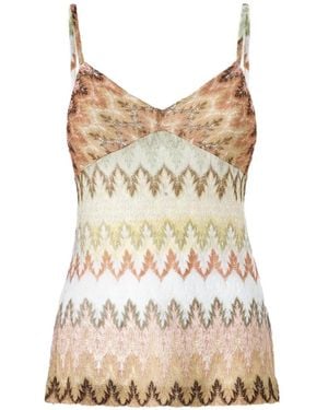 Missoni Zigzag-Knit Tank Top - Natural