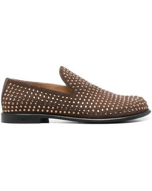 JW Anderson Mocasines con detalles de cristal - Marrón